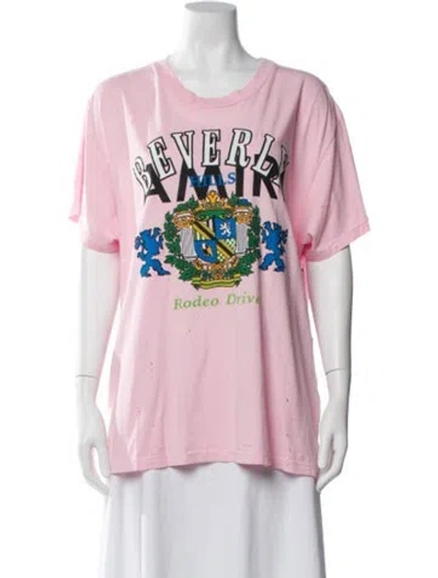 Pre-owned Amiri Graphic Print Crew Neck T-shirt In Pink
