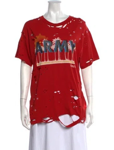 Pre-owned Amiri Graphic Print Crew Neck T-shirt In Red