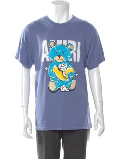 Pre-owned Amiri Graphic Print Crew Neck T-shirt W/ Tags In Blue