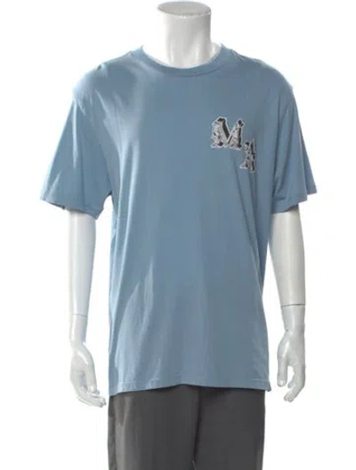 Pre-owned Amiri Graphic Print Crew Neck T-shirt W/ Tags In Blue