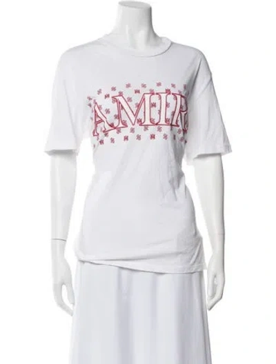 Pre-owned Amiri Graphic Print Crew Neck T-shirt In White