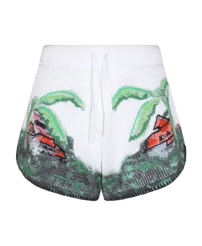 AMIRI AMIRI LOGO PATCH CROCHET-KNIT SHORTS