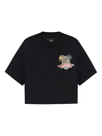 AMIRI GRAPHIC PRINT CROP T-SHIRT
