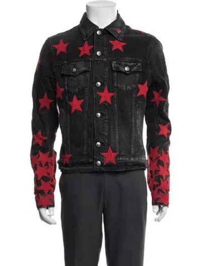 Pre-owned Amiri Graphic Print Denim Jacket In Black