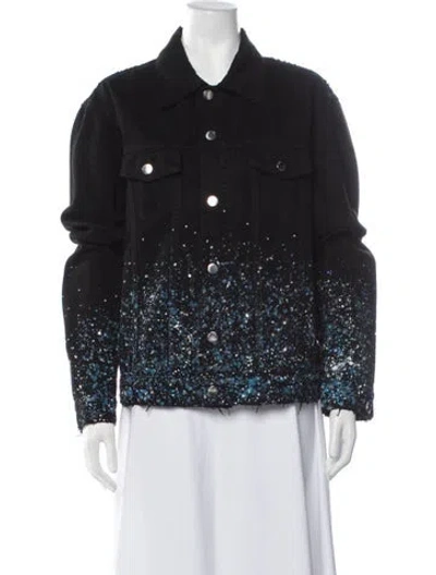 Pre-owned Amiri Graphic Print Denim Jacket In Black