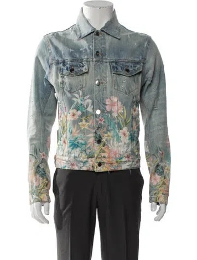 Pre-owned Amiri Graphic Print Denim Jacket In Blue