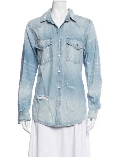 Pre-owned Amiri Graphic Print Denim Jacket In Blue