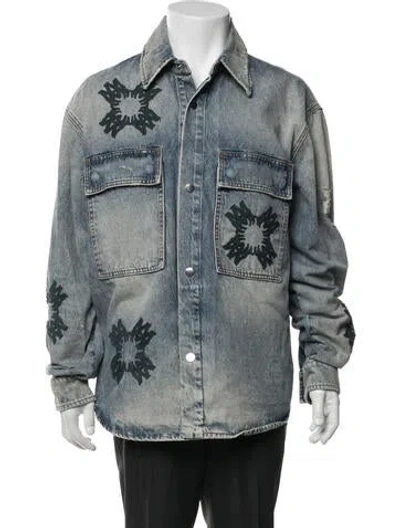 Pre-owned Amiri Graphic Print Denim Jacket In Blue