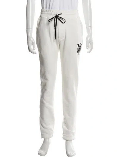 Pre-owned Amiri Graphic Print Embroidered Accent Lounge Bottoms In White