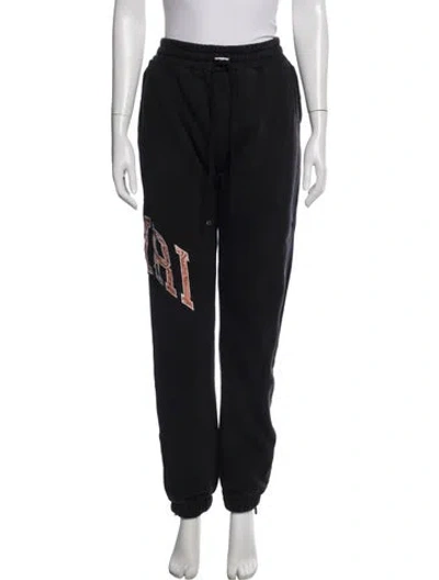 Pre-owned Amiri Graphic Print Embroidered Accent Sweatpants In Black