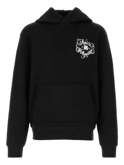 Amiri Hooded Sweatshirt With Graphic Print And Pocket In Black