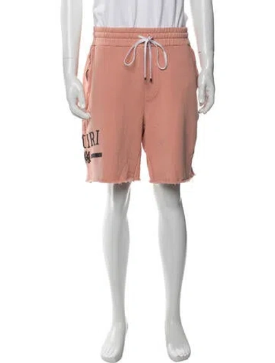 Pre-owned Amiri Graphic Print Jogger Shorts In Pink