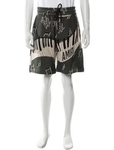 Pre-owned Amiri Graphic Print Jogger Shorts W/ Tags In Green