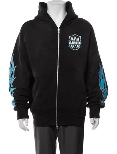 Pre-owned Amiri Graphic Print Open Front Cardigan In Black