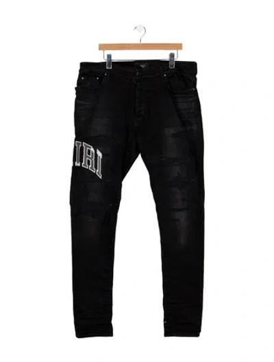 Pre-owned Amiri Graphic Print Pants In Black