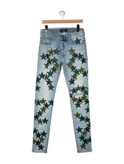Pre-owned Amiri Graphic Print Pants In Blue