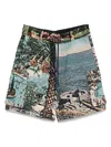Amiri Cotton  Rubber Shorts In Blue