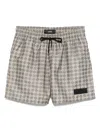 Amiri Mens Black Ma Quad Logo-embroidered Swimming Trunks In Gray