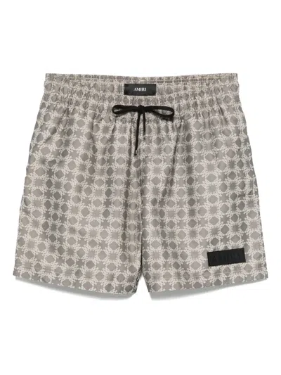 Amiri Graphic-print Swim Shorts In Gray