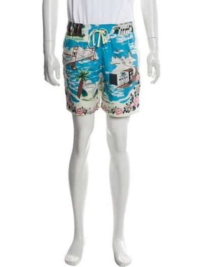 Pre-owned Amiri Graphic Print Swim Trunks In Neutral