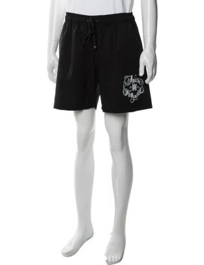 Pre-owned Amiri Graphic Print Swim Trunks W/ Tags In Black