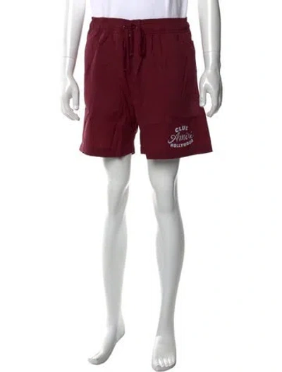 Pre-owned Amiri Graphic Print Swim Trunks W/ Tags In Burgundy