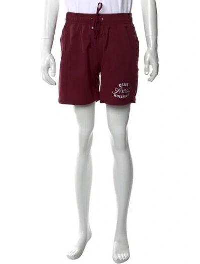 Pre-owned Amiri Graphic Print Swim Trunks W/ Tags In Burgundy
