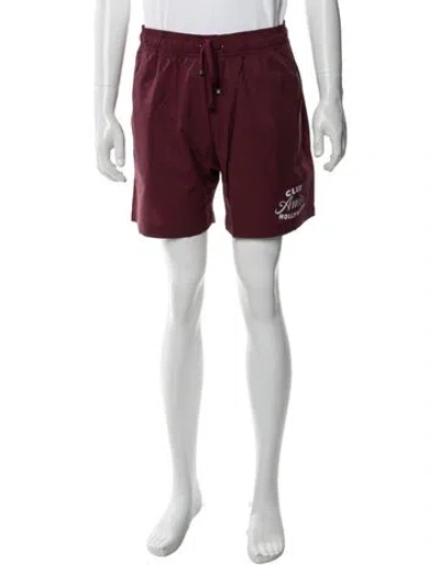 Pre-owned Amiri Graphic Print Swim Trunks W/ Tags In Burgundy