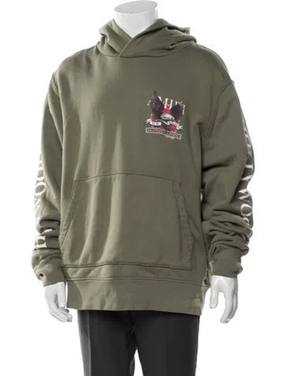 Pre-owned Amiri Graphic Print V-neck Hoodie In Green
