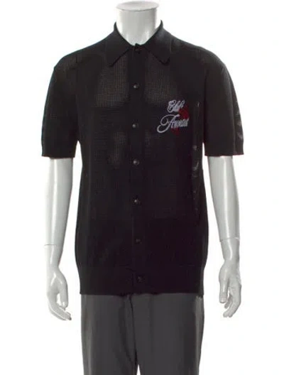 Pre-owned Amiri Graphic Print V-neck Polo Shirt W/ Tags In Black