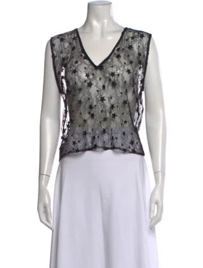 Pre-owned Amiri Graphic Print V-neck Top In Multicolor
