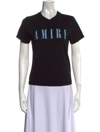 Pre-owned Amiri Graphic Print V-neck T-shirt In Black