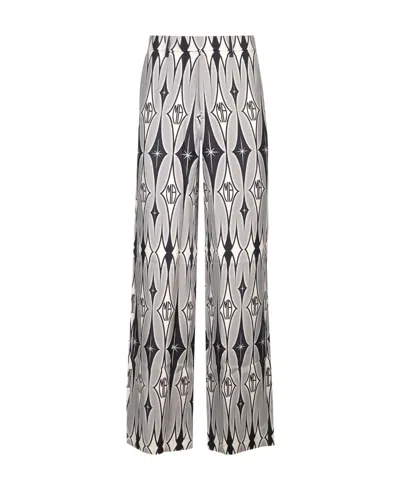 Amiri Graphic-print Wide-leg Silk Trousers In Black