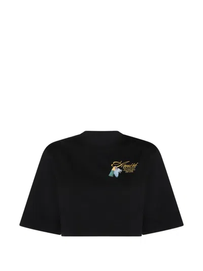 Amiri Chateau Keys Cropped T-shirt Shirt Embroidery In Black