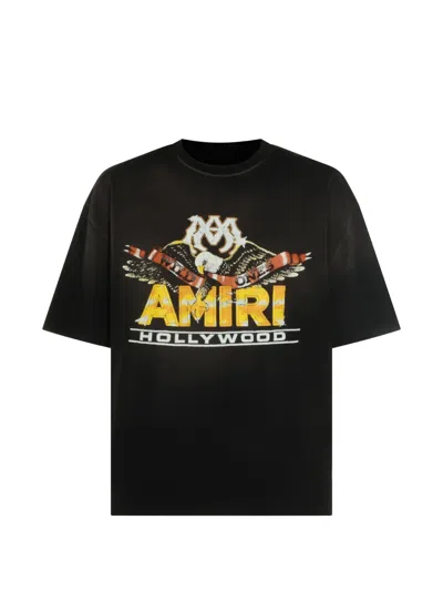 Amiri Oversize Eagle Hollywood Skate Graphic T-shirt In Black