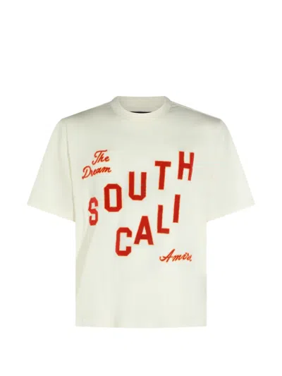Amiri South Cali Ivory Cotton T-shirt In White
