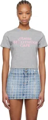 Amiri Hollywood Café T-shirt In Heather Grey