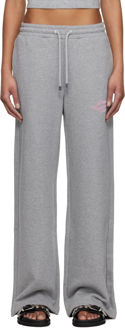 Amiri Gray ' Hollywood Cafè' Lounge Pants In Heather Grey
