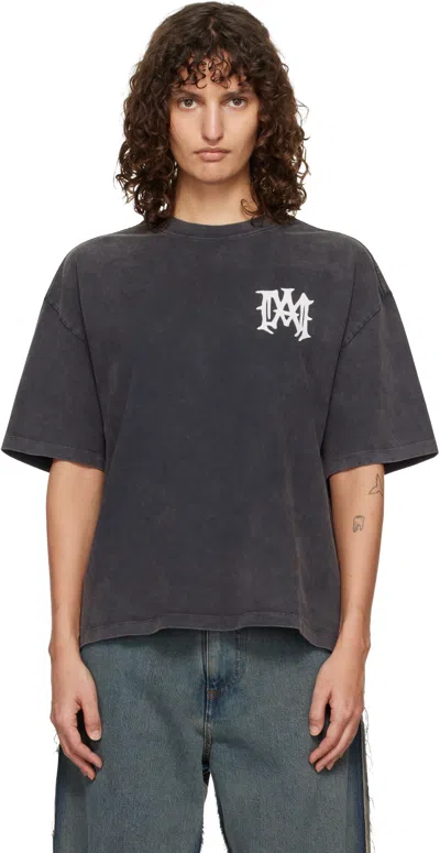 Amiri Gray ' Hollywood' Oversized T-shirt In Black