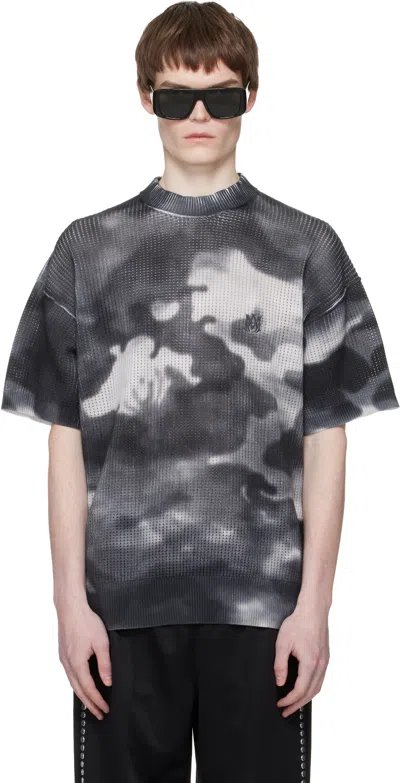 Amiri Camouflage Oversized T-shirt In Gray