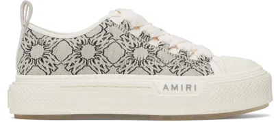 AMIRI GRAY MA QUAD JACQUARD COURT LOW SNEAKERS