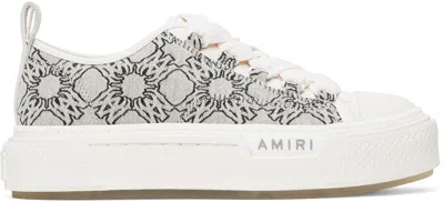 Amiri Gray Ma Quad Jacquard Court Low Sneakers In Grey