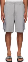 Amiri Gray Stencil Cargo Shorts In Gray