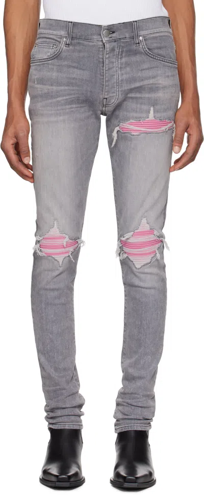 Amiri Gray Ultrasuede Mx1 Jeans In Concrete Grey
