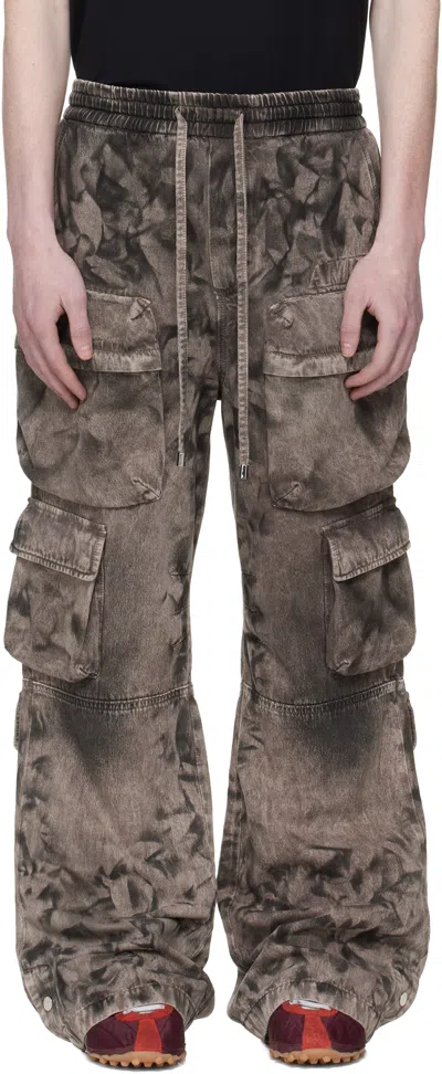 Amiri Logo-detail Cargo-pocket Jeans In Brown