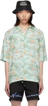 AMIRI GREEN 'AMIRI' REPEAT PALM SHIRT