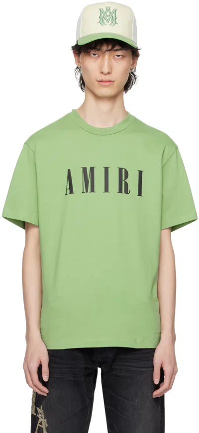 Amiri Green Bonded T-shirt In Mineral Green