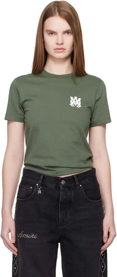 Amiri Core Logo Crewneck T-shirt Short Sleeves In Green