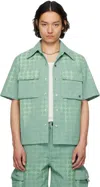 Amiri Green Ma Quad Bleached Shirt In Bleach Ma Quad