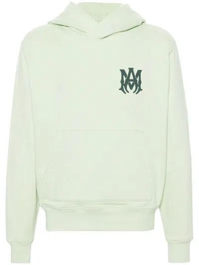 Amiri Green Monogram-print Cotton Hoodie